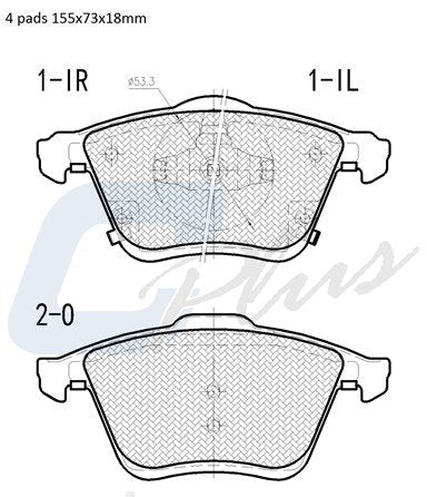 CPLUS DISC BRAKE PAD SET FRONT MAZDA ATENZA 6 06> - DB9094CP