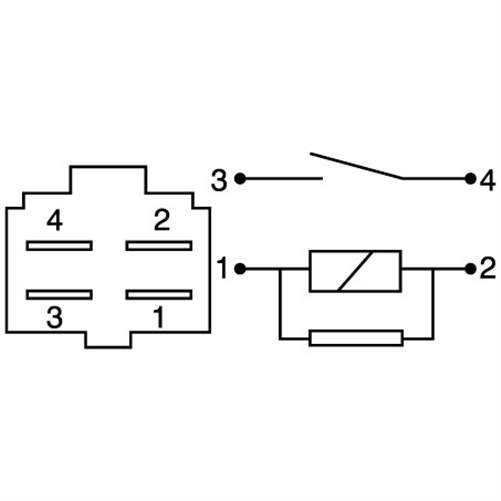 Mini Relay 12V Normally Open 22A - Resistor Protected ACX1984