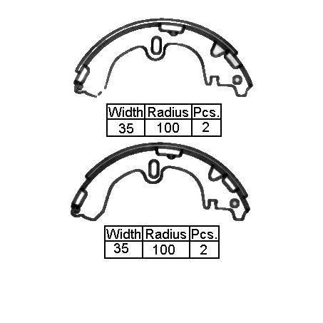 XP BRAKE SHOE REAR - TOYOTA COROLLA CORONA 200 X