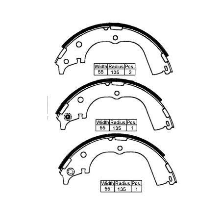 XP BRAKE SHOE REAR - TOYOTA HI-ACE LH-RZH 90- 270 X