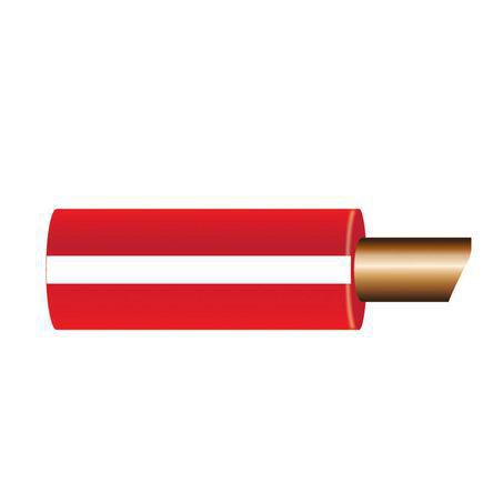 OEX 3mm Single Core Automotive Cable Red With White Trace 100M (NZ Ref.150