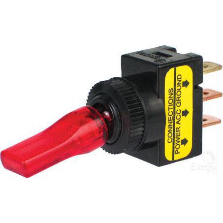 Narva Toggle Switch Off/On SPST Red LED (Contacts Rated 20A @ 12V)