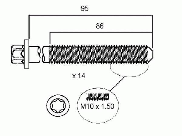 PERMASEAL Cylinder Head Bolt Set HBS124