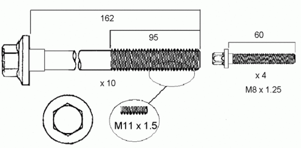 ACL HEAD BOLT SET OPEL Z22SE HBS129