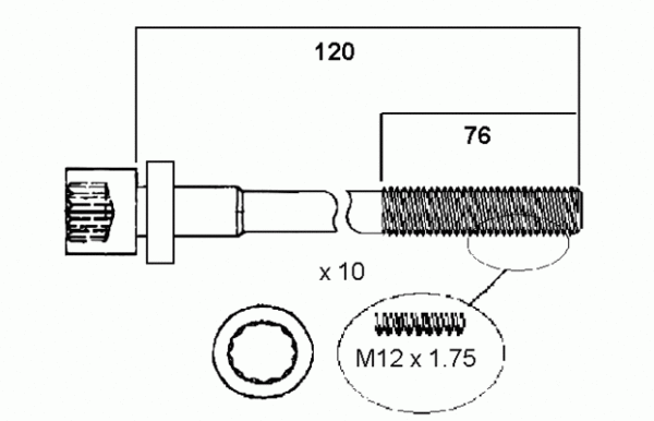 ACL HEAD BOLT SET MEERCEDES 190E-200E HBS131