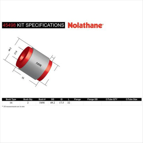 Nolathane FRONT LOWER CONTROL ARM INNER REAR BUSHING KIT 45498