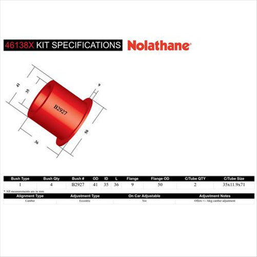 Nolathane REAR CONTROL ARM OUTER BUSHING KIT 46138X