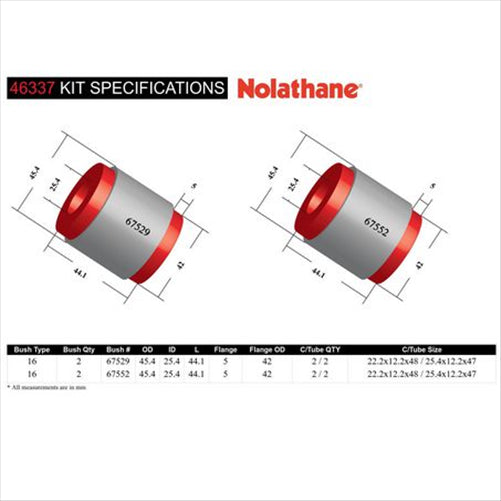 Nolathane CONTROL ARM BUSH KIT 46337