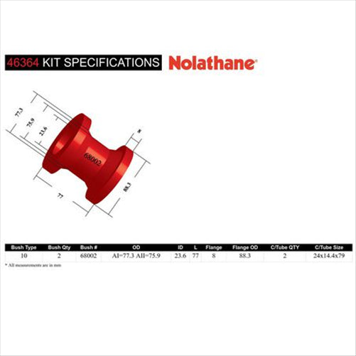 Nolathane BUSH KIT-TRAILING ARM 46364