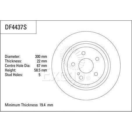TRW Disc Brake Rotor 300mm x 19.4 Min