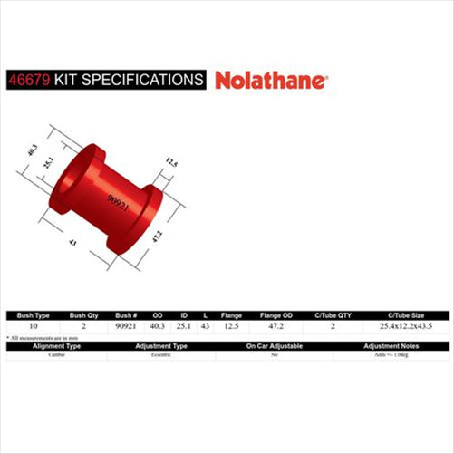 Nolathane BUSH KIT-CONTROL ARM 46679