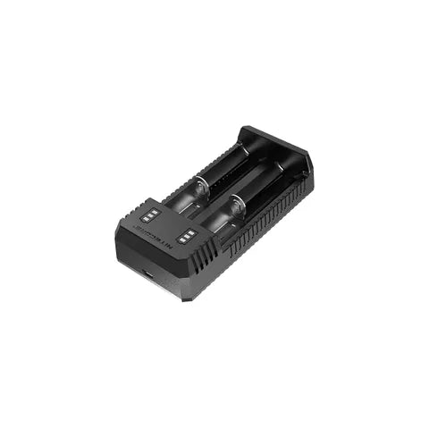 Nitecore UI2 Dual-Slot USB Charger – Compatible with 18650, 21700, 18350, 20700 Batteries