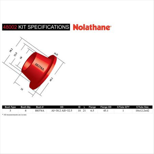 Nolathane REAR PANHARD ROD BUSHING KIT 48002