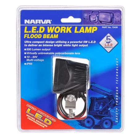 NARVA Work Light LED Round 10 - 80V Flood Beam 72430