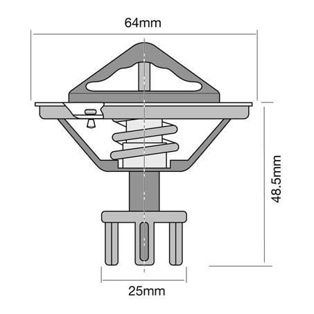 Tridon High Flow Thermostat 64mm - 71 Degrees C TT268-160