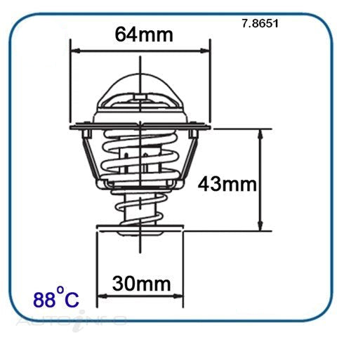 FACET THERMOSTAT MITSUBISHI 88°C 64mm DIA - 7.8651