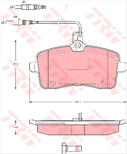 TRW Brake Pad Set Inc. Wear Sensor (DB2025)