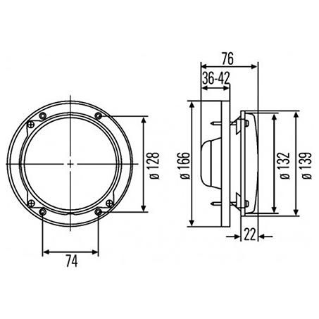 HELLA Head Light Round Hi/Low Beam
