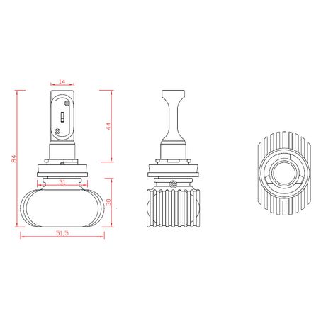 MAXITRAC Maxi Trac H8/H9/H11 LED Headlight Globe Pair, 12/24V 5600Lm 6000K MTLG-H8