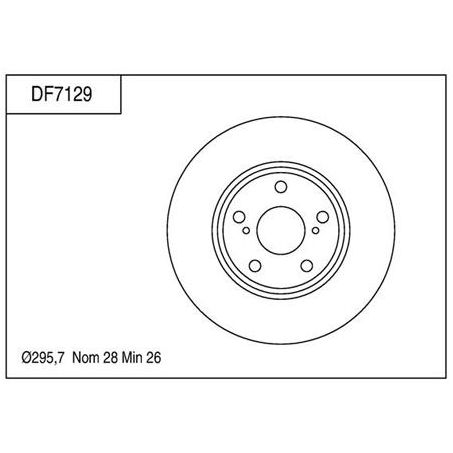 TRW Disc Brake Rotor 295.7mm x 26 min