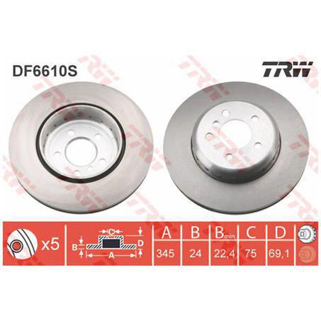 TRW Brake Rotor 345Mm X 22.4 Min