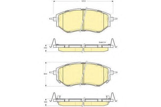 DB1722 E FRONT DISC BRAKE PADS - SUBARU LEGACY BL , BP 04- 113702