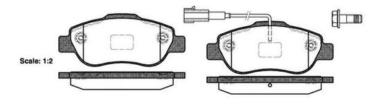 FRONT DISC BRAKE PADS - FIAT 500 07- 110011