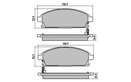 FRONT DISC BRAKE PADS - NISSAN X-TRAIL 01-07 DB1333 E 067412