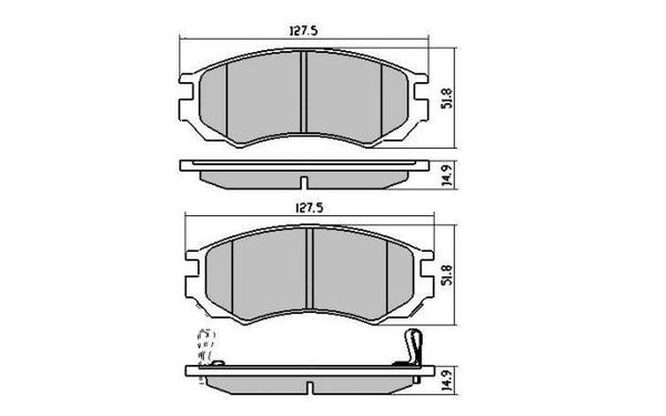 Remsa FRONT DISC BRAKE PADS - NISSAN PULSAR N15 95-00 DB1281 E