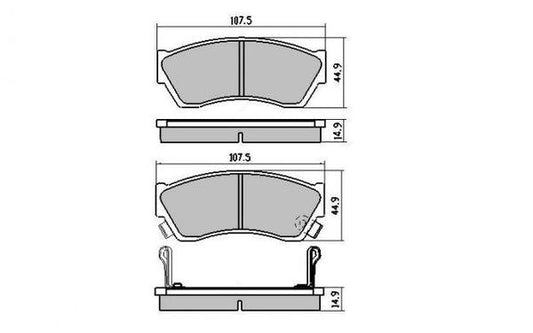 DB1155 E FRONT DISC BRAKE PADS - HOLDEN / SUZUKI BARINA,SWIFT 90- 014722