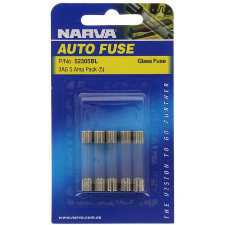 Narva Glass Fuse 3AG 5A 5Pk