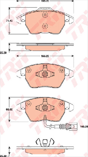 TRW Brake Pad Set Inc. Wear Sensor