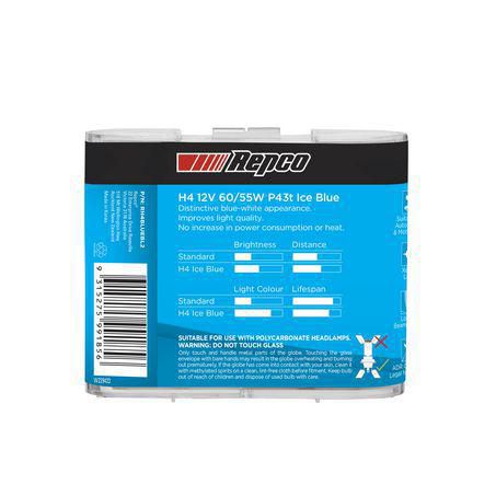Repco H4 Headlight Bulb 12V 60/55W Blue Bl RH4BLUEBL2