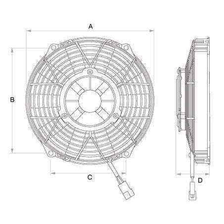 COMEX Universal Thermo Fan Pusher 9IN 12V 610 CFM EFX4501