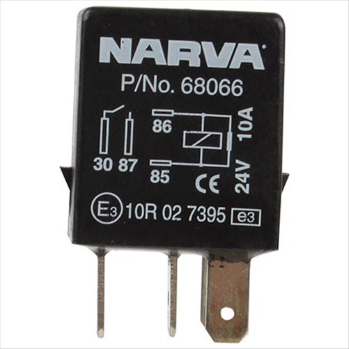 Micro Relay 24V Normally Open 10A - Resistor Protected 68066
