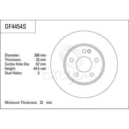 TRW Disc Brake Rotor 288mm x 22 Min