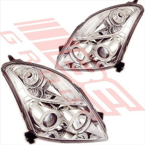 Suzuki HEADLAMP - SET - L&R - CHROME - PROJECTOR - SUZUKI SWIFT 2005