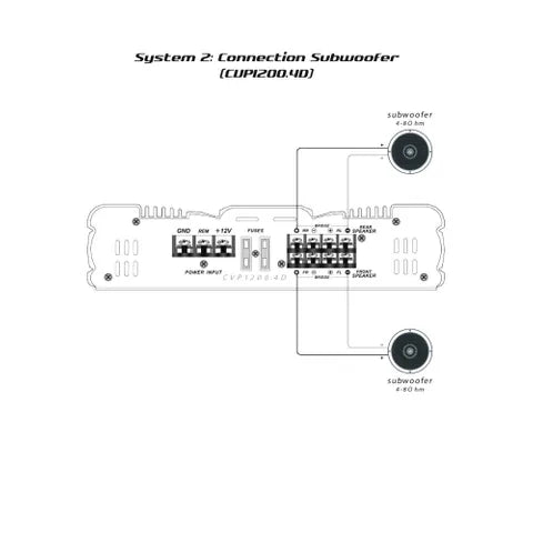 Cerwin-Vega CVP Series 4-Channel Amplifier | 75W x 4 @ 2Ω / 55W x 4 @ 4Ω | Compact Full-Range Power