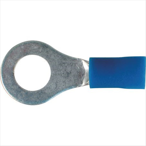 OEX Crimp Terminal Ring Blue ID 6.3mm Vinyl 100 Pce