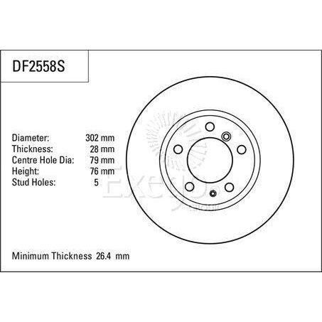 TRW Brake Rotor 302Mm X 26.4 Min