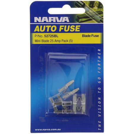 NARVA MINI BLADE FUSE 25A WHITE 5 PCE