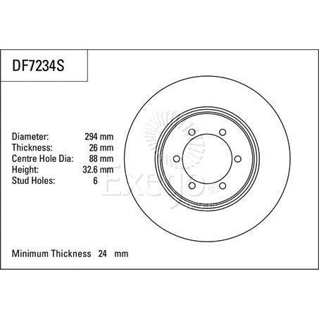 TRW Disc Brake Rotor 294mm x 24 Min