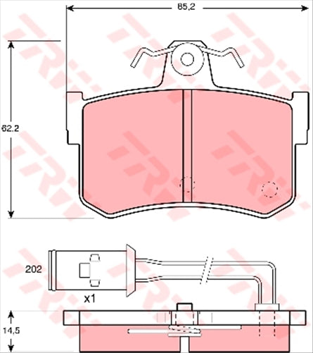 TRW Brake Pad Set Inc. Wear Sensor (DB1197)