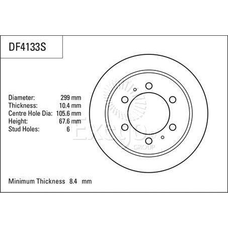 TRW Disc Brake Rotor 299mm x 8.4 Min