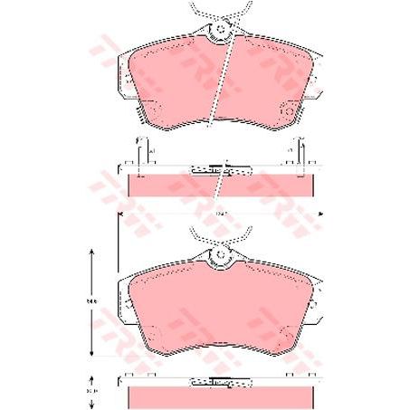 TRW DTEC Brake Pad Set Inc. Wear Sensor