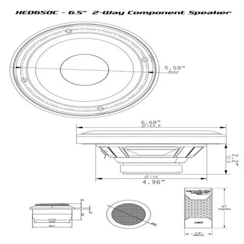 Cerwin-Vega XED-62C 6.5" 2-Way Component Speaker System | 300W Pair