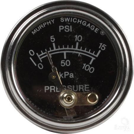 Murphy Pressure Gauge Mechanical (0 - 15 psi) 090520P15
