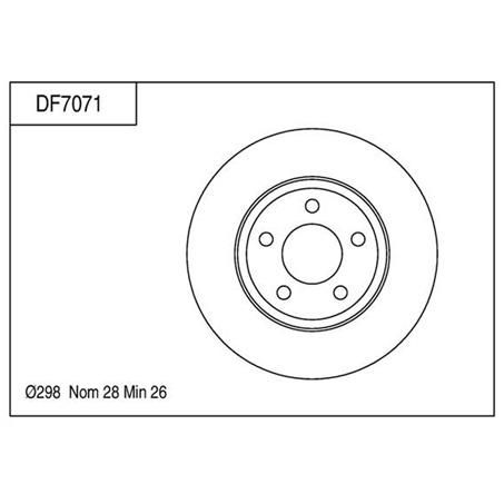 TRW Disc Brake Rotor 298mm x 26 Min