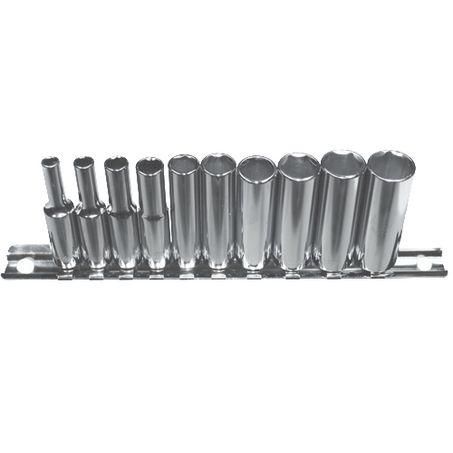 T & E TOOLS T&E 1/4in Drive Deep Sockets 10pc 92410