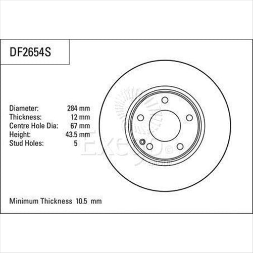TRW Disc Brake Rotor 284mm x 10 Min